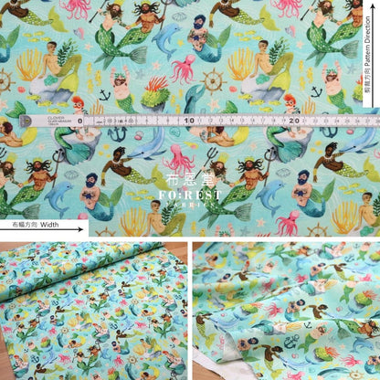 cotton - Queen of the Sea fabric - FO:REST Fabric 布恩堂Liberty fabrictana lawnjapanese fabricykk zipper