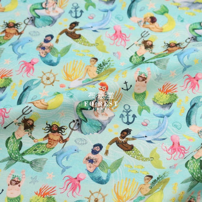 cotton - Queen of the Sea fabric - FO:REST Fabric 布恩堂Liberty fabrictana lawnjapanese fabricykk zipper