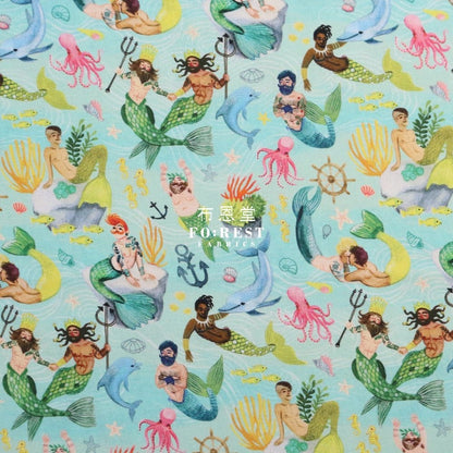 cotton - Queen of the Sea fabric - FO:REST Fabric 布恩堂Liberty fabrictana lawnjapanese fabricykk zipper