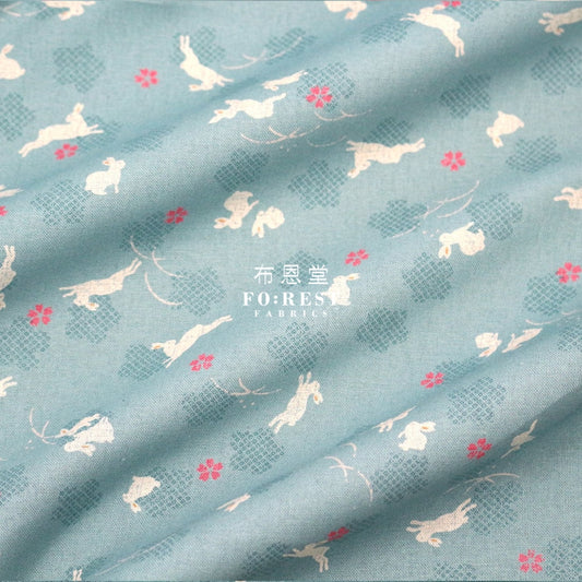 Cotton - Rabbit Blue Fabric