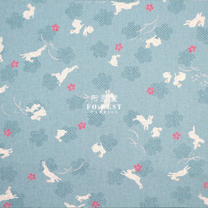 Cotton - Rabbit Blue Fabric