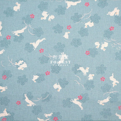 cotton - Rabbit Blue fabric - FO:REST Fabric 布恩堂Liberty fabrictana lawnjapanese fabricykk zipper