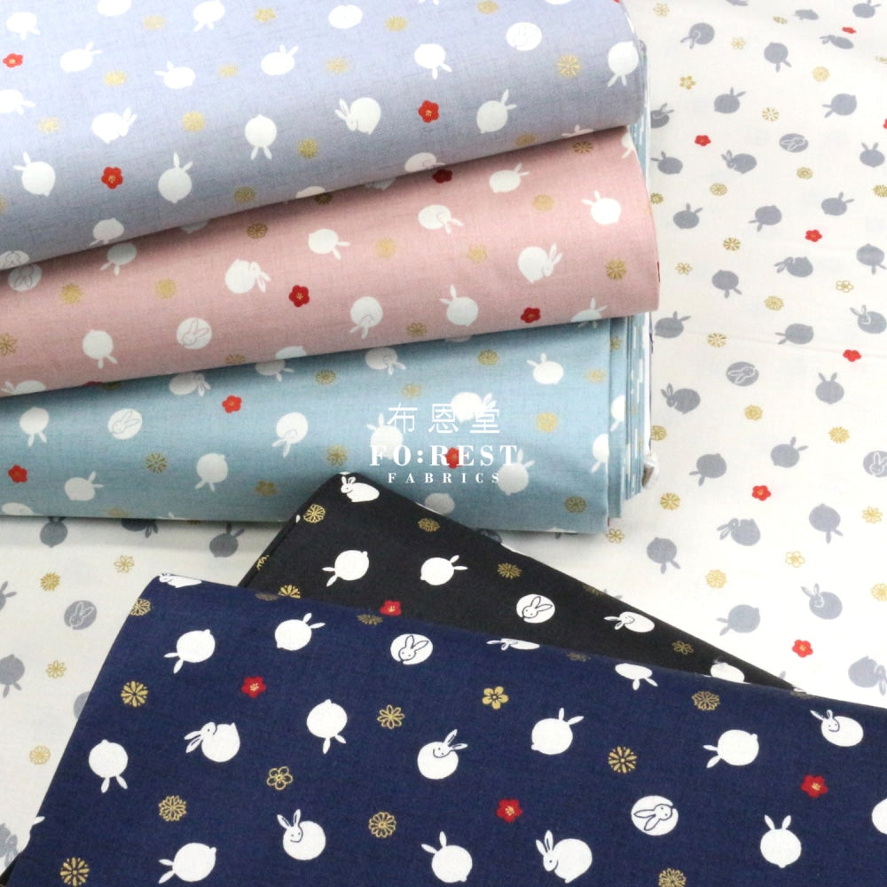 Cotton - Rabbit Dat Japanese Fabric Balck