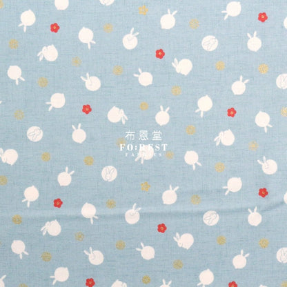 cotton - Rabbit dat Japanese fabric BLue - FO:REST Fabric 布恩堂Liberty fabrictana lawnjapanese fabricykk zipper