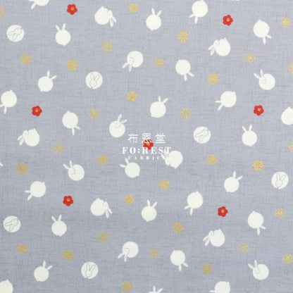 Cotton - Rabbit Dat Japanese Fabric Gray