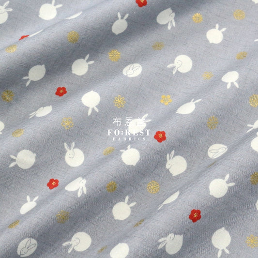 Cotton - Rabbit Dat Japanese Fabric Gray