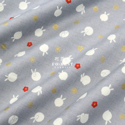 cotton - Rabbit dat Japanese fabric Gray - FO:REST Fabric 布恩堂Liberty fabrictana lawnjapanese fabricykk zipper