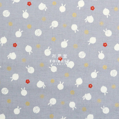 cotton - Rabbit dat Japanese fabric Gray - FO:REST Fabric 布恩堂Liberty fabrictana lawnjapanese fabricykk zipper