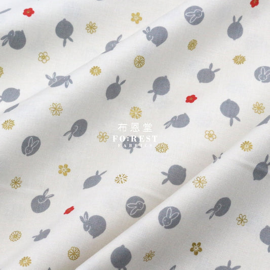 Cotton - Rabbit Dat Japanese Fabric Natural