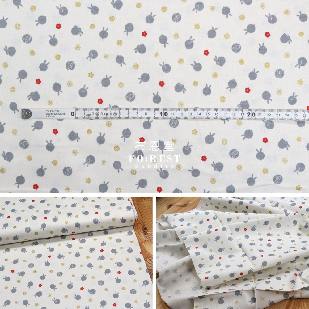 cotton - Rabbit dat Japanese fabric Natural - FO:REST Fabric 布恩堂Liberty fabrictana lawnjapanese fabricykk zipper