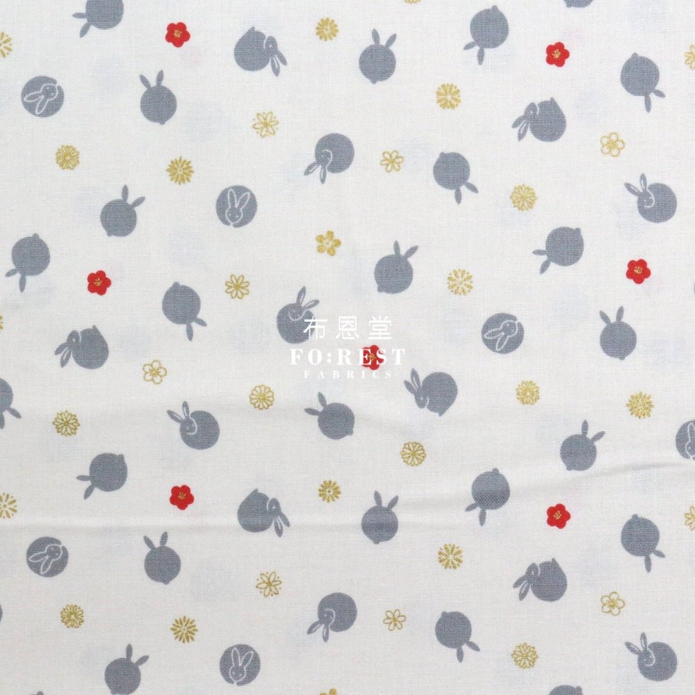 cotton - Rabbit dat Japanese fabric Natural - FO:REST Fabric 布恩堂Liberty fabrictana lawnjapanese fabricykk zipper