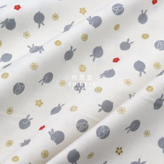 cotton - Rabbit dat Japanese fabric Natural - FO:REST Fabric 布恩堂Liberty fabrictana lawnjapanese fabricykk zipper