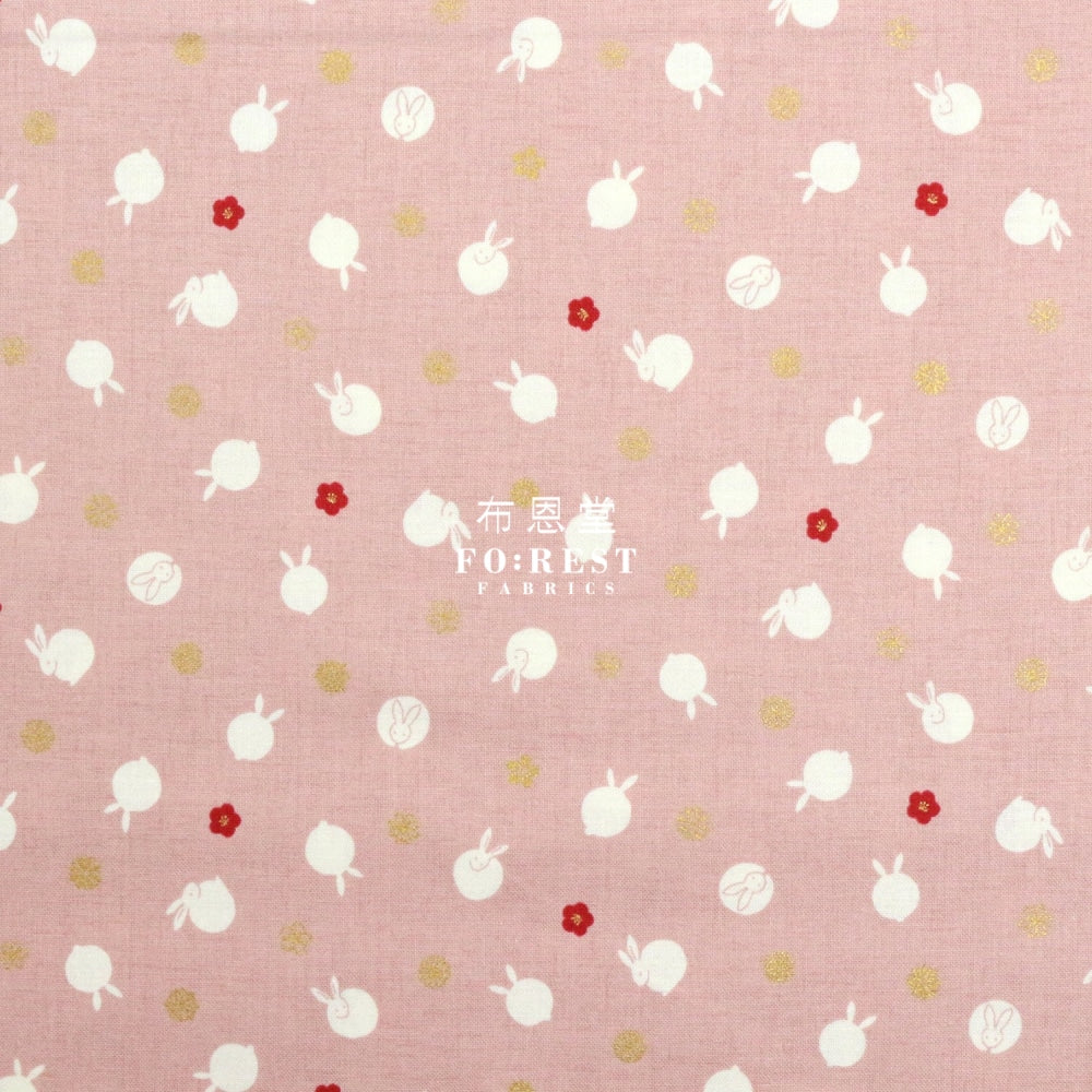 Cotton - Rabbit Dat Japanese Fabric Pink