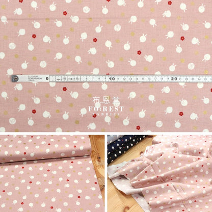 cotton - Rabbit dat Japanese fabric Pink - FO:REST Fabric 布恩堂Liberty fabrictana lawnjapanese fabricykk zipper