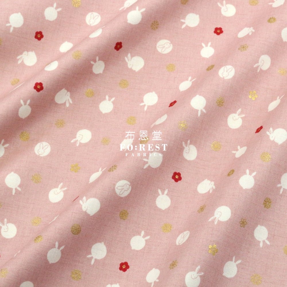 cotton - Rabbit dat Japanese fabric Pink - FO:REST Fabric 布恩堂Liberty fabrictana lawnjapanese fabricykk zipper