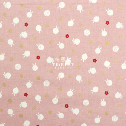 cotton - Rabbit dat Japanese fabric Pink - FO:REST Fabric 布恩堂Liberty fabrictana lawnjapanese fabricykk zipper