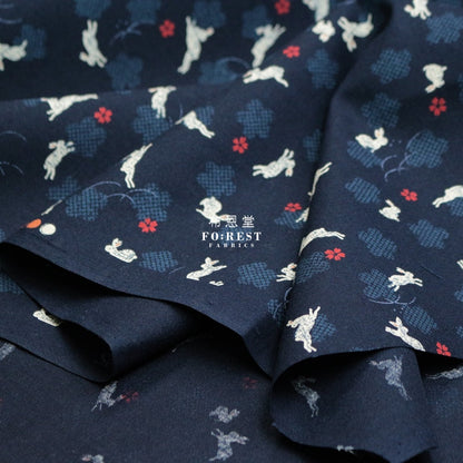 Cotton - Rabbit Navy Fabric