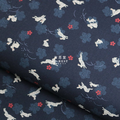 Cotton - Rabbit Navy Fabric
