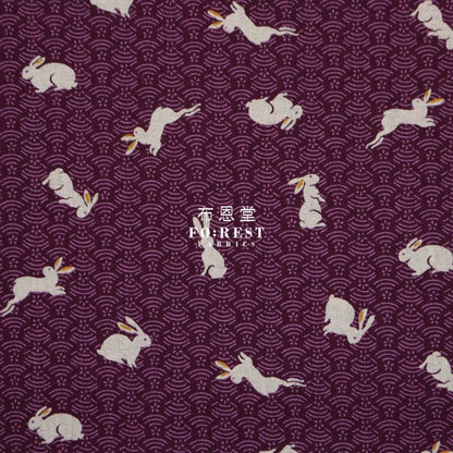 cotton - Rabbit Wave Purple fabric - FO:REST Fabric 布恩堂Liberty fabrictana lawnjapanese fabricykk zipper