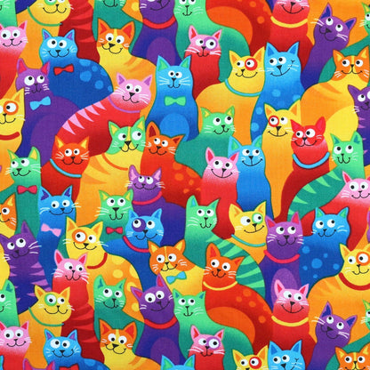 cotton - Rainbow Cats fabric - FO:REST Fabric 布恩堂Liberty fabrictana lawnjapanese fabricykk zipper