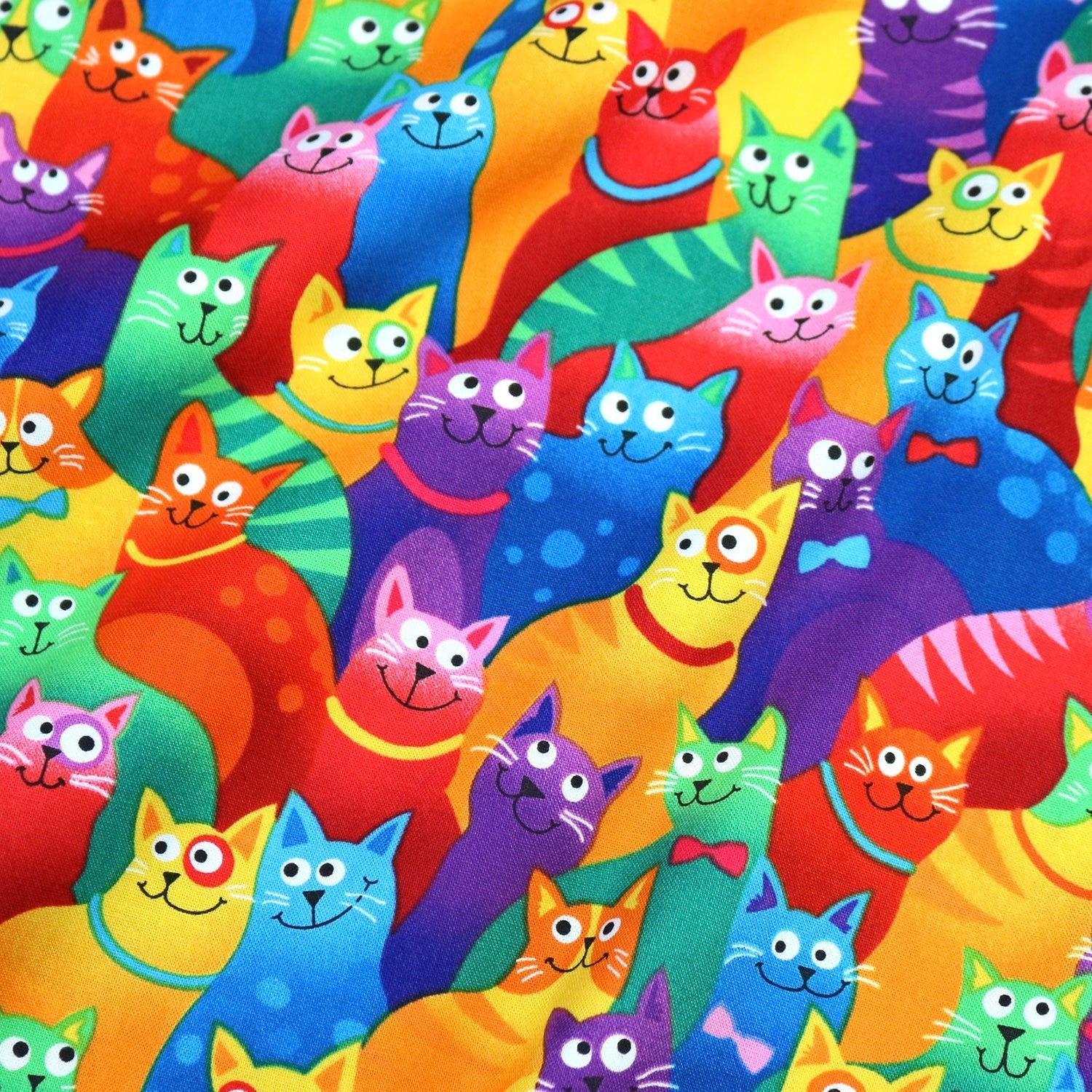 cotton - Rainbow Cats fabric - FO:REST Fabric 布恩堂Liberty fabrictana lawnjapanese fabricykk zipper