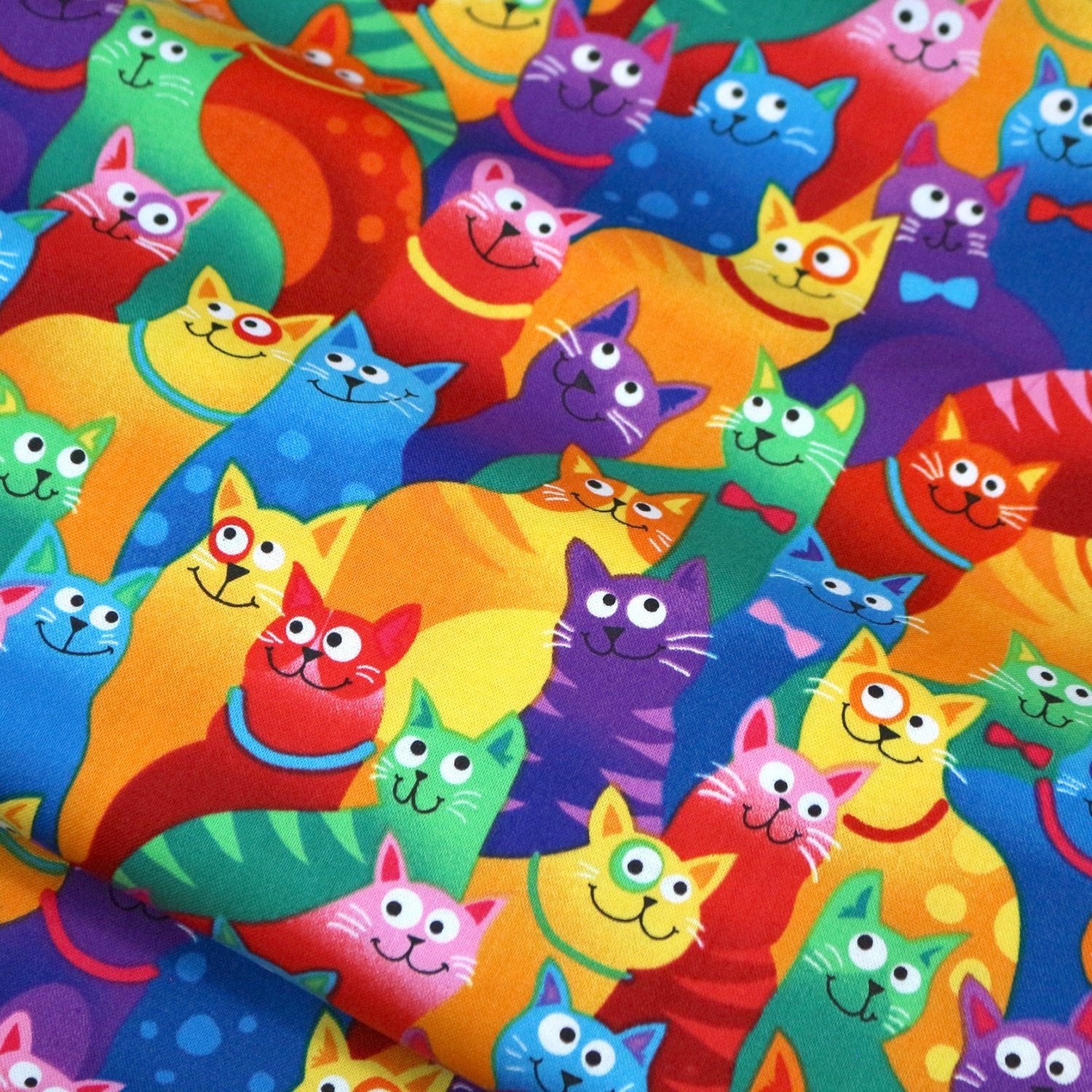 cotton - Rainbow Cats fabric - FO:REST Fabric 布恩堂Liberty fabrictana lawnjapanese fabricykk zipper