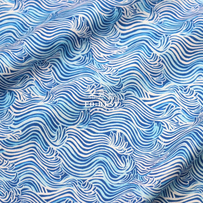Cotton - Rainbow Wave Bluefabric