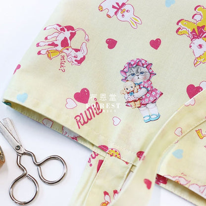 cotton - Rumi and the Old Doll LT.Yellow Fabric - FO:REST Fabric 布恩堂Liberty fabrictana lawnjapanese fabricykk zipper