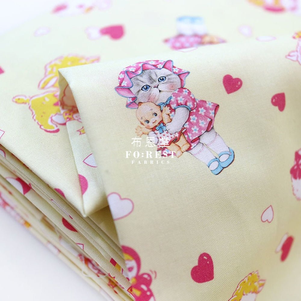 cotton - Rumi and the Old Doll LT.Yellow Fabric - FO:REST Fabric 布恩堂Liberty fabrictana lawnjapanese fabricykk zipper