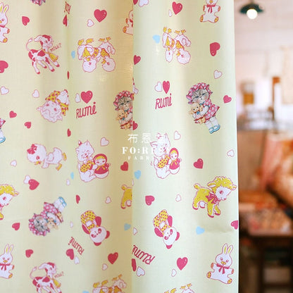 cotton - Rumi and the Old Doll LT.Yellow Fabric - FO:REST Fabric 布恩堂Liberty fabrictana lawnjapanese fabricykk zipper