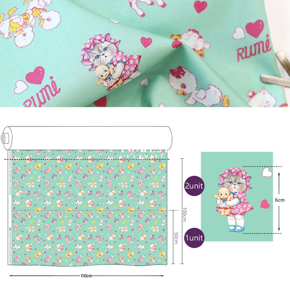 Cotton - Rumi And The Old Doll Mint Fabric