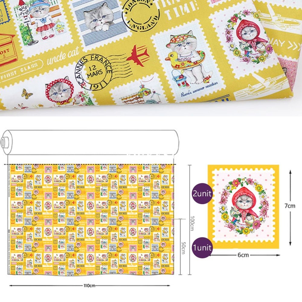 cotton - Rumi's Stamp Fabric - FO:REST Fabric 布恩堂Liberty fabrictana lawnjapanese fabricykk zipper