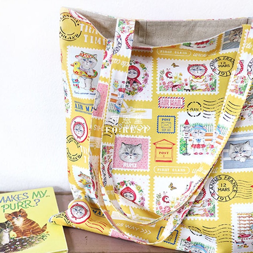 cotton - Rumi's Stamp Fabric - FO:REST Fabric 布恩堂Liberty fabrictana lawnjapanese fabricykk zipper