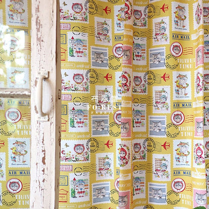 cotton - Rumi's Stamp Fabric - FO:REST Fabric 布恩堂Liberty fabrictana lawnjapanese fabricykk zipper