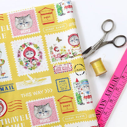 cotton - Rumi's Stamp Fabric - FO:REST Fabric 布恩堂Liberty fabrictana lawnjapanese fabricykk zipper