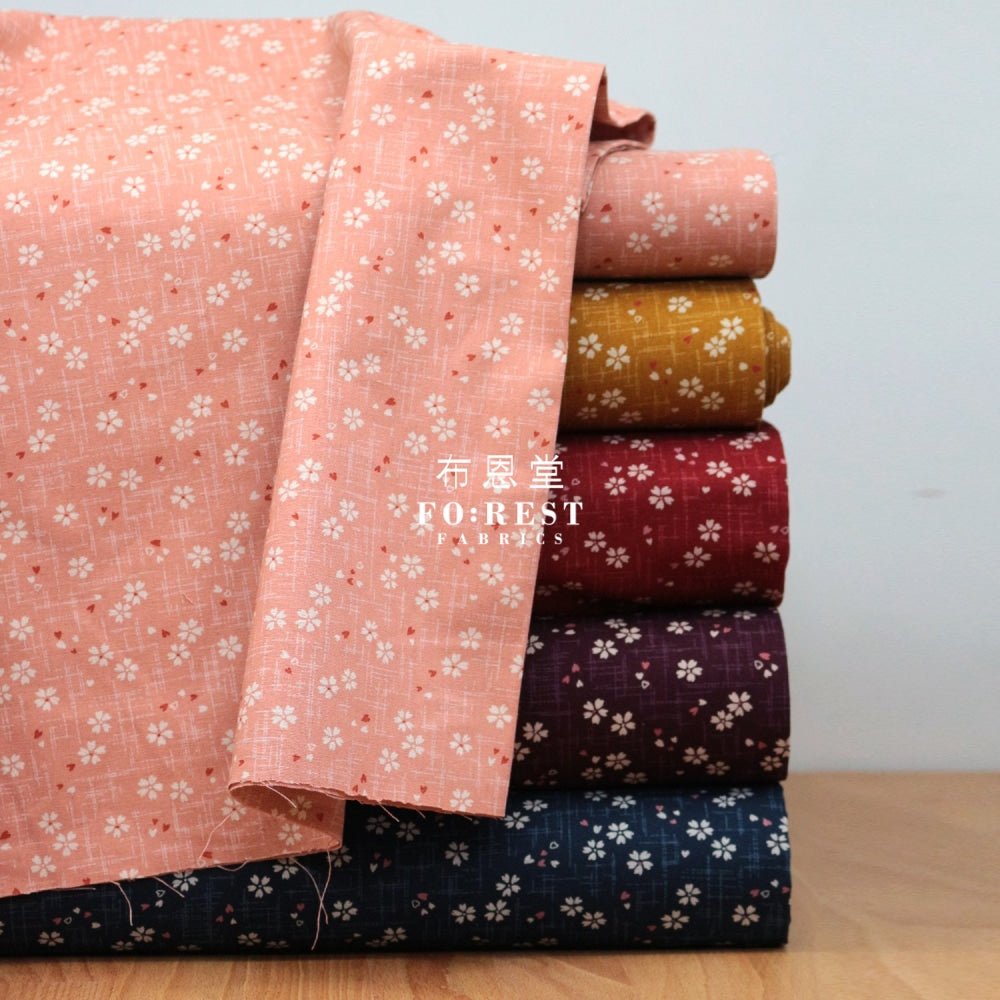 cotton - Sakura 小櫻 DarkPurple fabric - FO:REST Fabric 布恩堂Liberty fabrictana lawnjapanese fabricykk zipper