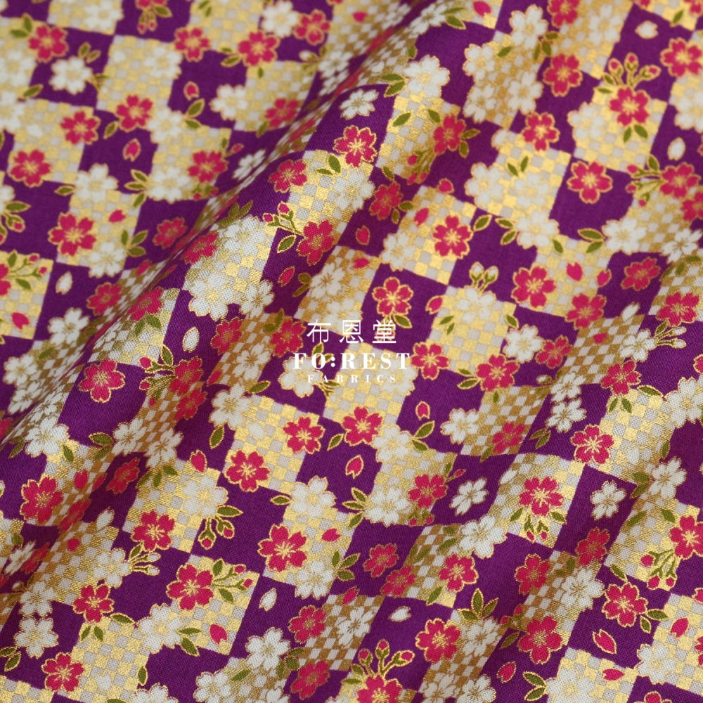 Cotton - Sakura Fabric Purple Cotton