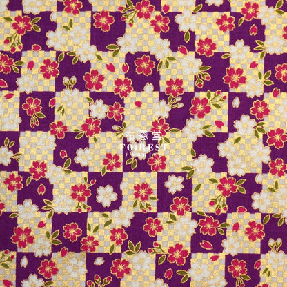 Cotton - Sakura Fabric Purple Cotton