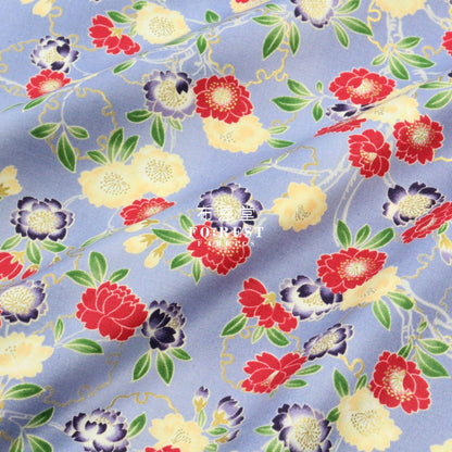 Cotton - Sakura Snow Japanese Fabric Bluepurple
