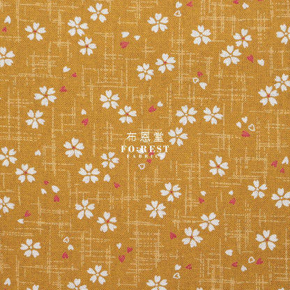 Cotton - Sakura Mustard Fabric