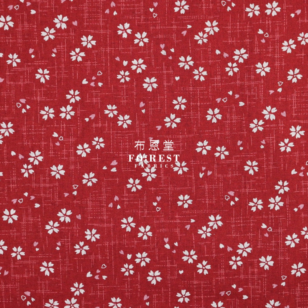 Cotton - Sakura Red Fabric