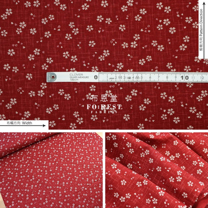 Cotton - Sakura Red Fabric