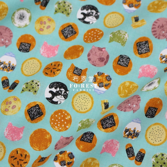 Cotton - Senbei Cats Lt.blue Fabric