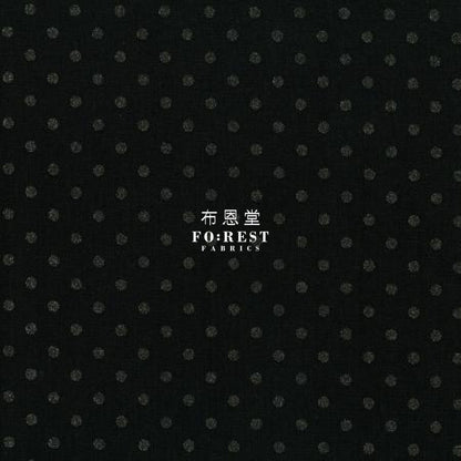 Cotton - Shiny Circle Dot Fabric Black