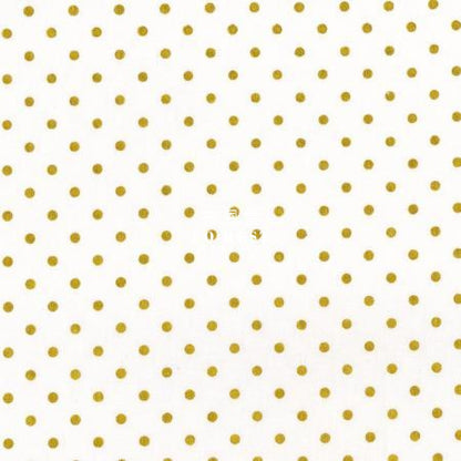 Cotton - Shiny Circle Dot Fabric Cream