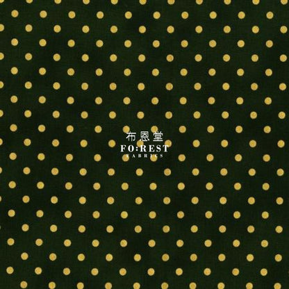 Cotton - Shiny Circle Dot Fabric Moss