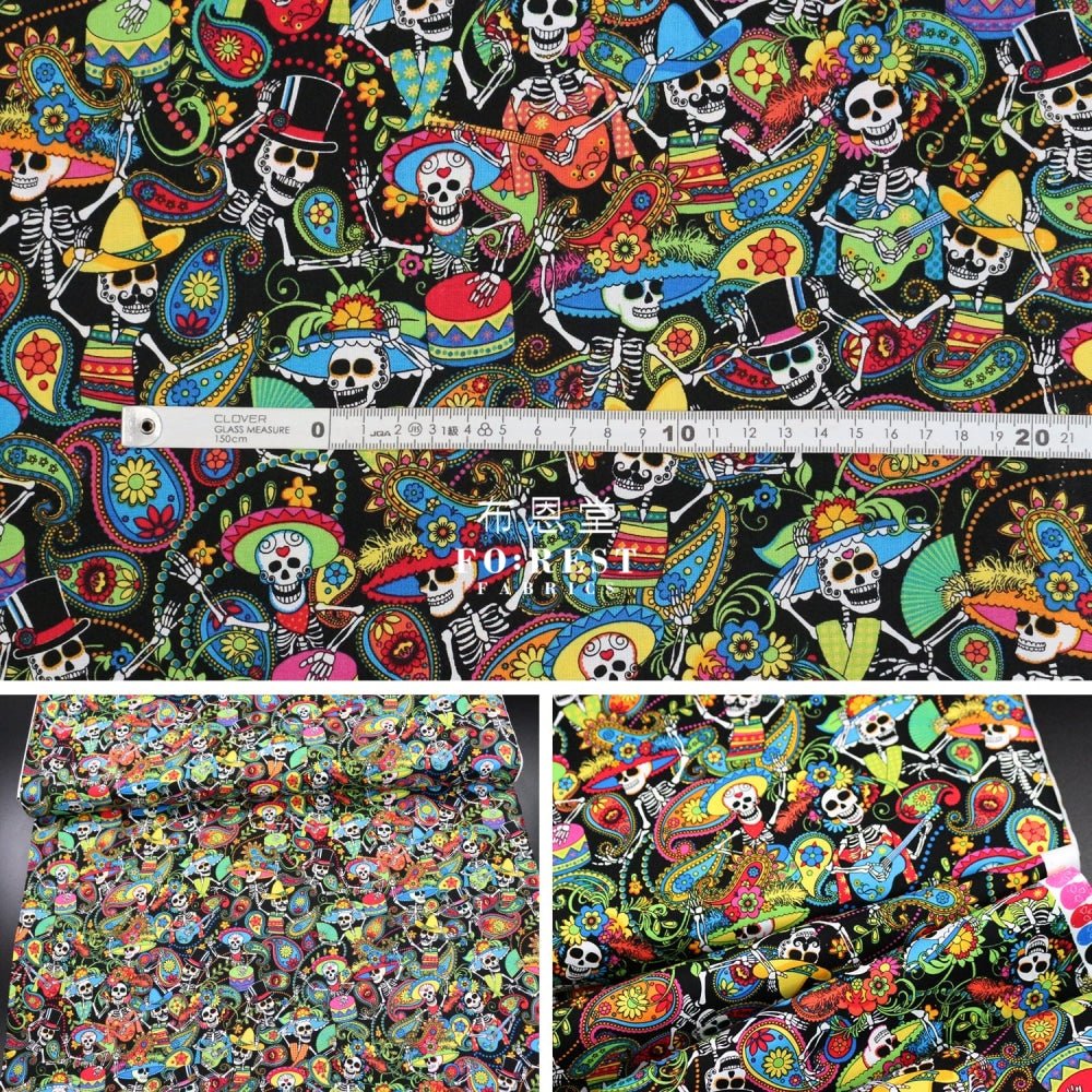 cotton - Skeletons Fun fabric - FO:REST Fabric 布恩堂Liberty fabrictana lawnjapanese fabricykk zipper