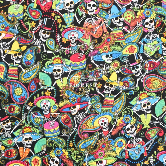 cotton - Skeletons Fun fabric - FO:REST Fabric 布恩堂Liberty fabrictana lawnjapanese fabricykk zipper