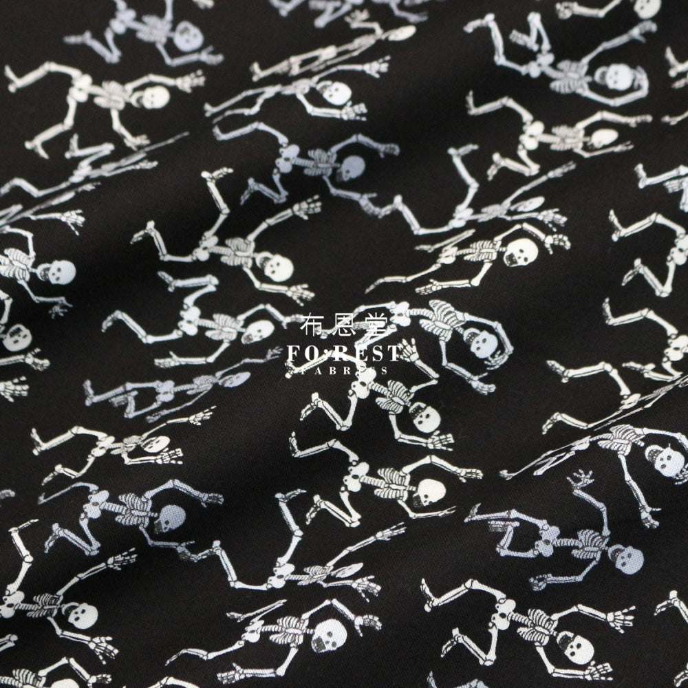 Cotton - Skeletons Stripe Fun Fabric