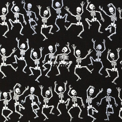 Cotton - Skeletons Stripe Fun Fabric